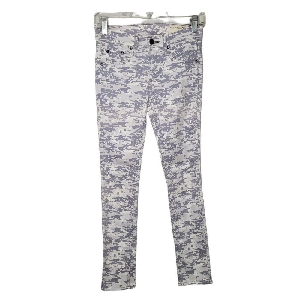 Rag & bone womens size 25 gray digital camo skinny cotton blend jeans